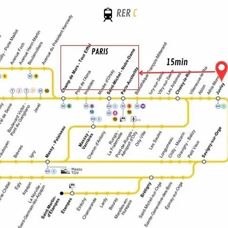 Superbe Appart Entier Au Pied De La Gare Rer, A 15 Min De Paris & Orly Juvisy-sur-Orge Exterior photo